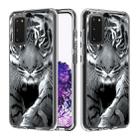 For Galaxy S20 2 In 1 PC + TPU Card Pattern Transparent Protective Case(Black and White Tiger) - 1