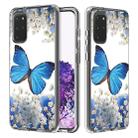 For Galaxy S20+ 2 In 1 PC + TPU Card Pattern Transparent Protective Case(Blue Butterfly) - 1