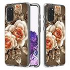 For Galaxy S20+ 2 In 1 PC + TPU Card Pattern Transparent Protective Case(Rose on Black) - 1