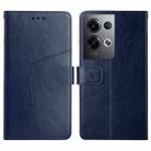 For OPPO Reno8 Pro+ / Reno8 Pro HT01 Y-shaped Pattern Flip Leather Phone Case(Blue) - 1