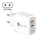 25W PD Type-C + QC3.0 USB Ports Travel Charger, Plug Type:EU Plug(White) - 1