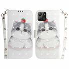 For Infinix Hot 11 2022 3D Colored Horizontal Flip Leather Phone Case(Cute Cat) - 1