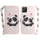 For Infinix Hot 11 2022 3D Colored Horizontal Flip Leather Phone Case(Heart Panda) - 1