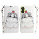 For Tecno Spark 9 Pro 3D Colored Horizontal Flip Leather Phone Case(Cute Cat) - 1