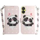 For Tecno Spark 9 Pro 3D Colored Horizontal Flip Leather Phone Case(Heart Panda) - 1