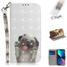 For iPhone 14 3D Colored Horizontal Flip Leather Phone Case (Pug) - 1