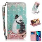 For iPhone 14 Plus 3D Colored Horizontal Flip Leather Phone Case (Black White Cat) - 1