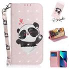 For iPhone 14 Plus 3D Colored Horizontal Flip Leather Phone Case (Heart Panda) - 1