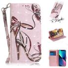 For iPhone 14 Plus 3D Colored Horizontal Flip Leather Phone Case (Butterfly High-heeled) - 1