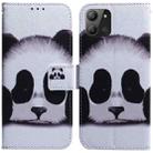 For Infinix Hot 11 2022 Coloured Drawing Leather Phone Case(Panda) - 1