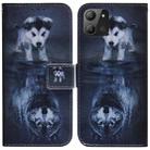 For Infinix Hot 11 2022 Coloured Drawing Leather Phone Case(Wolf and Dog) - 1