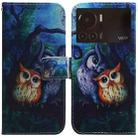 For Infinix Note 12 VIP Coloured Drawing Leather Phone Case(Oil Painting Owl) - 1