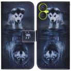 For Tecno Spark 9 Pro Coloured Drawing Leather Phone Case(Wolf and Dog) - 1