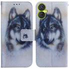 For Tecno Spark 9 Pro Coloured Drawing Leather Phone Case(White Wolf) - 1