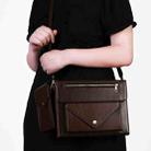 3-fold Zipper Leather Tablet Case Crossbody Pocket Bag For iPad mini 5 / 4 / 3 / 2 / 1(Coffee) - 1