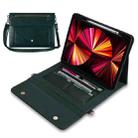 3-fold Zipper Leather Tablet Case Crossbody Pocket Bag For iPad mini 6(Green) - 1