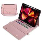 3-fold Zipper Leather Tablet Case Crossbody Pocket Bag For iPad mini 6(Pink) - 1