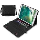 3-fold Zipper Leather Tablet Case Crossbody Pocket Bag For iPad 9.7 2018 & iPad 9.7 2017 & Air 2 & Air(Black) - 1