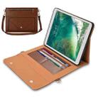 3-fold Zipper Leather Tablet Case Crossbody Pocket Bag For iPad 9.7 2018 & iPad 9.7 2017 & Air 2 & Air(Brown) - 1