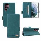 For Samsung Galaxy S22 Ultra 5G Magnetic Clasp Flip Leather Phone Case(Green) - 1