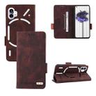 For Nothing Phone 1 Magnetic Clasp Flip Leather Phone Case(Brown) - 1
