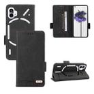 For Nothing Phone 1 Magnetic Clasp Flip Leather Phone Case(Black) - 1