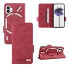 For Nothing Phone 1 Magnetic Clasp Flip Leather Phone Case(Red) - 1