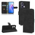 For OPPO Reno8 5G Skin Feel Magnetic Flip Leather Phone Case(Black) - 1