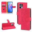 For OPPO Reno8 5G Skin Feel Magnetic Flip Leather Phone Case(Rose Red) - 1