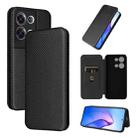 For OPPO Reno8 Pro / Reno8 Pro+ Carbon Fiber Texture Flip Leather Phone Case(Black) - 1