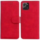 For Infinix Hot 11 2022 Skin Feel Pure Color Flip Leather Phone Case(Red) - 1