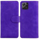 For Infinix Hot 11 2022 Skin Feel Pure Color Flip Leather Phone Case(Purple) - 1