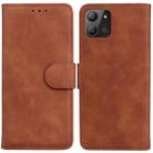 For Infinix Hot 11 2022 Skin Feel Pure Color Flip Leather Phone Case(Brown) - 1