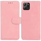 For Infinix Hot 11 2022 Skin Feel Pure Color Flip Leather Phone Case(Pink) - 1