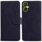 For Tecno Spark 9 Pro Skin Feel Pure Color Flip Leather Phone Case(Black) - 1