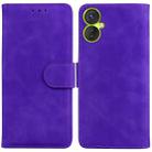 For Tecno Spark 9 Pro Skin Feel Pure Color Flip Leather Phone Case(Purple) - 1