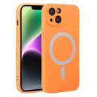 For iPhone 14 Liquid Silicone Magsafe Phone Case (Orange) - 1