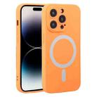 For iPhone 14 Pro Max Liquid Silicone Magsafe Phone Case (Orange) - 1