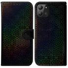 For Infinix Hot 11 2022 Colorful Magnetic Buckle Leather Phone Case(Black) - 1