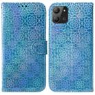 For Infinix Hot 11 2022 Colorful Magnetic Buckle Leather Phone Case(Blue) - 1