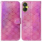 For Tecno Spark 9 Pro Colorful Magnetic Buckle Leather Phone Case(Pink) - 1