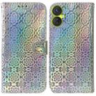 For Tecno Spark 9 Pro Colorful Magnetic Buckle Leather Phone Case(Silver) - 1