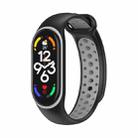 For Xiaomi Mi Band 7 Two-color Silicone Watch Band(Black+Grey) - 1