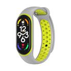 For Xiaomi Mi Band 7 Two-color Silicone Watch Band(Grey+Lime) - 1