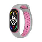 For Xiaomi Mi Band 7 Two-color Silicone Watch Band(Grey+Pink) - 1