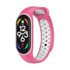 For Xiaomi Mi Band 7 Two-color Silicone Watch Band(Pink+White) - 1
