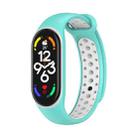 For Xiaomi Mi Band 7 Two-color Silicone Watch Band(Teal + White) - 1