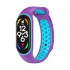For Xiaomi Mi Band 7 Two-color Silicone Watch Band(Purple+Blue) - 1