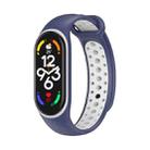 For Xiaomi Mi Band 7 Two-color Silicone Watch Band(Midnight Blue+White) - 1