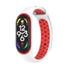 For Xiaomi Mi Band 7 Two-color Silicone Watch Band(White+Red) - 1